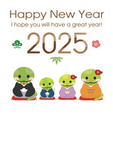2025年巳年の年賀状素材