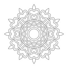 Mandala Oasis Coloring Book Page, vector design