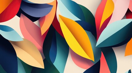 Obraz premium Colorful Leaves in Abstract Design