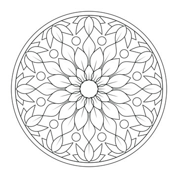 recommend clip art: Vector drawing for coloring book. Geometric floral pattern