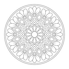 Vector mandala art design with white background colouring book file