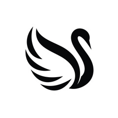 swan logo vector. Abstract minimalist logo icon swan