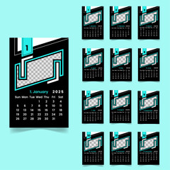 Creative And Modern 12 Page desk Calendar Design Template With Vibrant Elements And Colors