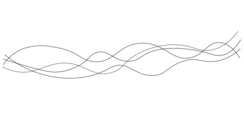 Black and grey wave curve lines motion vector background. Abstract thin gray and white wavy lines background.