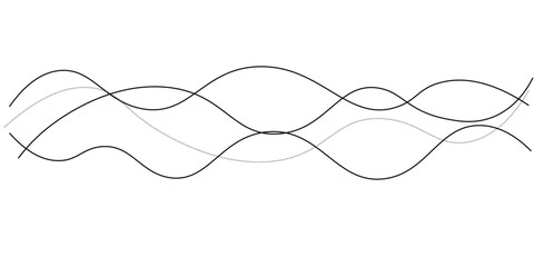 Vector curve wave seamless pattern background. Abstract thin gray and white wavy lines background.