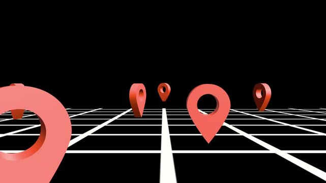 マップピンが降ってくるアニメーション