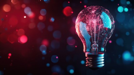 Glowing Light Bulb with Bokeh Effect