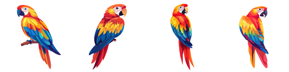 Obraz premium Vibrant and Captivating Image of a Colorful Tropical Macaw Parrot Perched on a Branch in a Lush Verdant Nature Scenery