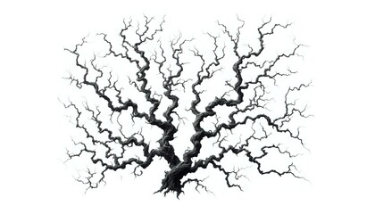 Intricate Silhouette of a Leafless Tree