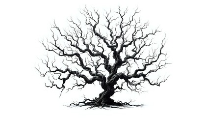 Fototapeta premium Intricate Silhouette of a Leafless Tree