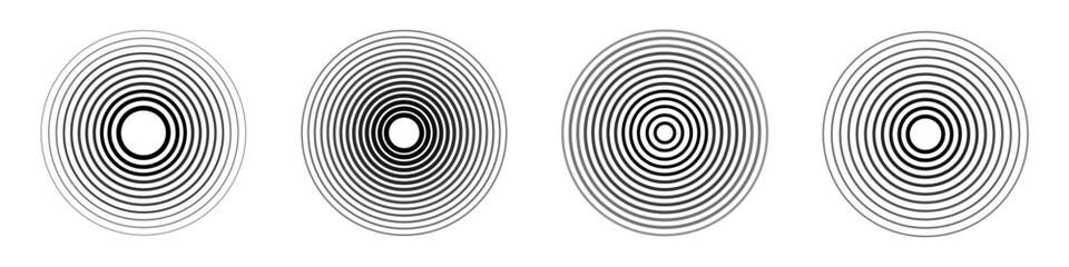Obraz premium Set of pain concentration circle, headache, toothache icon, radial pain target icons