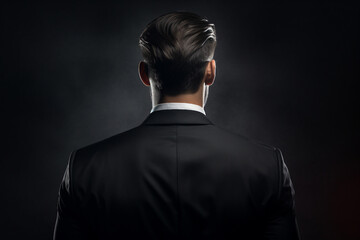 Generative AI illustration of secret agent spy person classic spy movie stylish action clothes scene