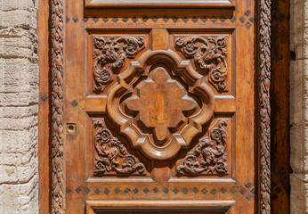 Ornamented wooden door
