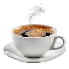 A steaming cup of coffee with an ethereal figure rising from the surface, symbolizing warmth and comfort.