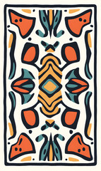 Fototapeta premium Geometric and Organic Doodle Tile and Carpet Designs with White Borders | Hand-drawn, Abstract, Floral, and Symmetrical Patterns in Soft Pastel and Earth Tones