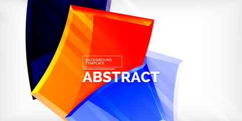 Round 3d shapes, plates background. Creative composition design template