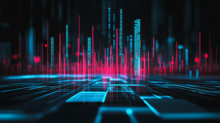 Abstract business network and charts and graphs with statistics to innovative analyze business potential and forecast future development of companies growth.