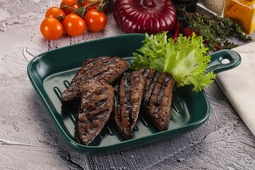 Grilled diet beef liver steak