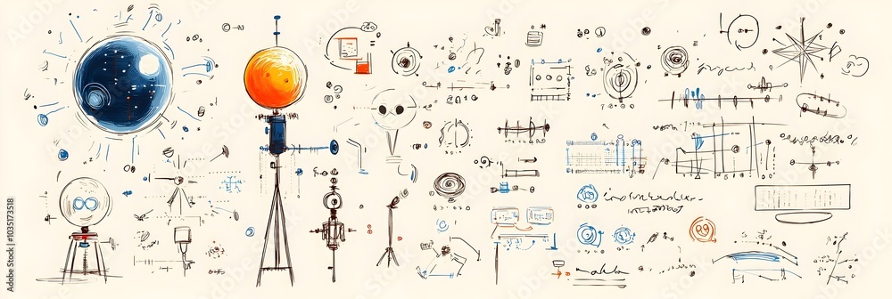 Poster Collection of whimsical hand drawn doodles and icons in a variety of colorful abstract patterns and designs  Perfect for adding a playful creative touch to product packaging websites