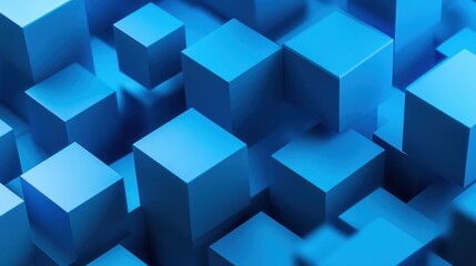 Abstract Blue Cubes Background