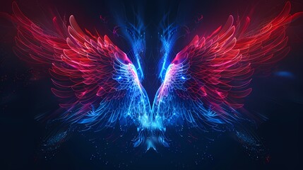Technical Blue Red Abstract Wings Poster Web PPT Background