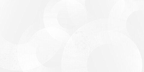 Abstract white background with white circle lines. Digital future technology concept simple art modern