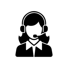 woman call center icon,  woman customer service avatar icon.