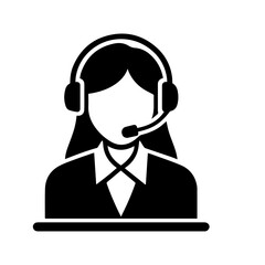 woman call center icon,  woman customer service avatar icon.