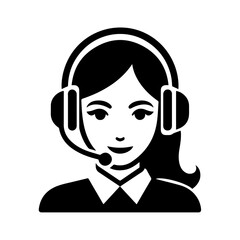 woman call center icon,  woman customer service avatar icon.