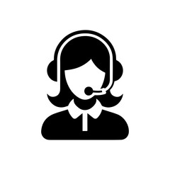 woman call center icon,  woman customer service avatar icon.