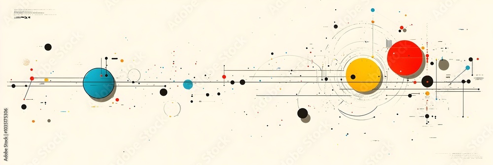 Aufkleber Elegant and Modern Minimalist Scattered Line Art Elements Composition on a Neutral Background  Sleek Chic and Sophisticated Digital