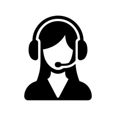 woman call center icon,  woman customer service avatar icon.