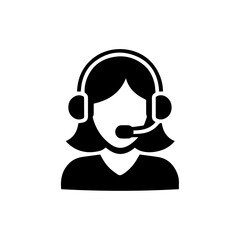 woman call center icon,  woman customer service avatar icon.
