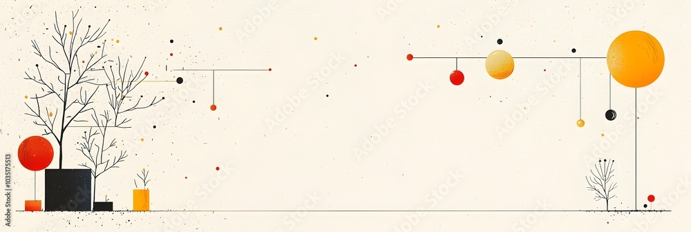 Poster elegant and serene minimalist line art composition scattered against a neutral background showcasing