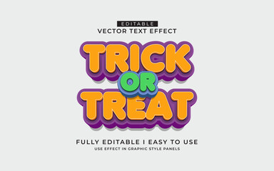 3d editable trick or treat text effect graphic style template