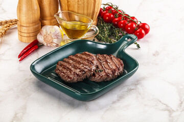 Grilled beef cutlet for burger