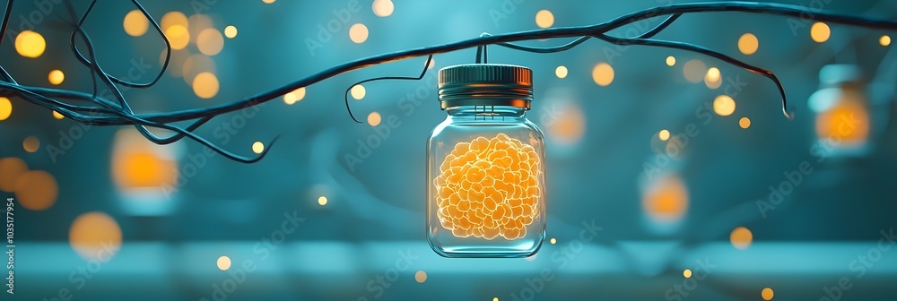 Aufkleber Glowing and illuminated neuron connections representing the intricate neural network responsible for cognitive processes mental clarity and intellectual capacity