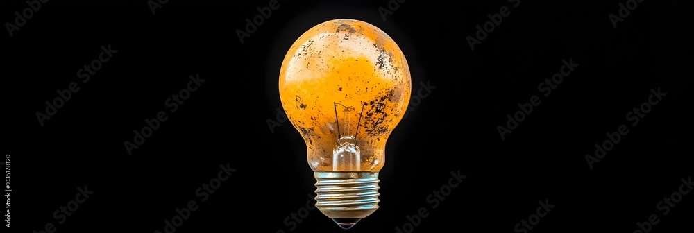 Aufkleber Glowing Lightbulb Symbolizing a Sudden Idea or Insight in the Dark Conceptual Creative and Problem Solving Concept
