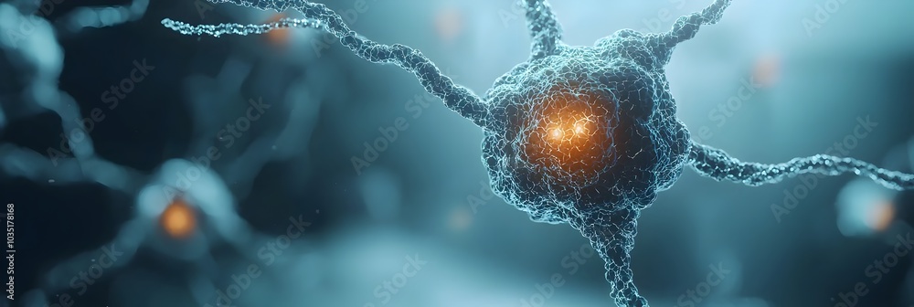 Aufkleber Glowing neuron connections symbolizing the complexity and brilliance of the human mind  This abstract futuristic image represents the intricate neural networks that enable mental clarity cognition