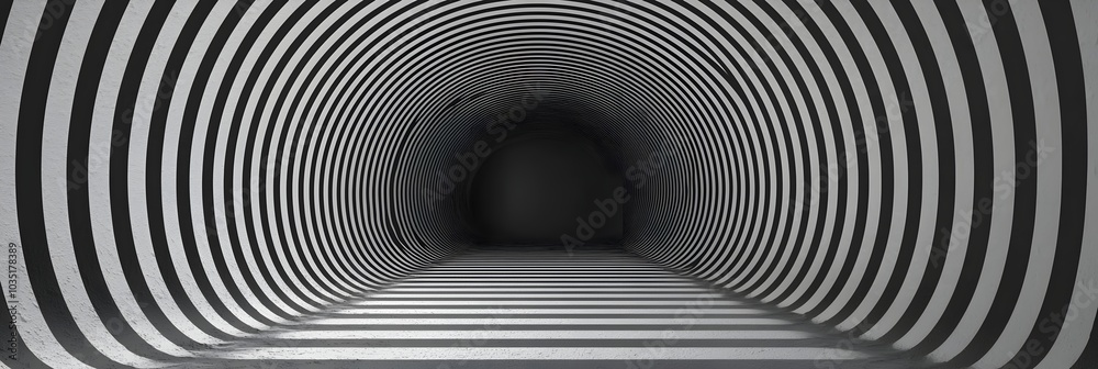 Aufkleber hypnotic black and white spiral illusion with trance like effect mesmerizing geometric abstract artw