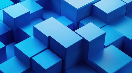 Abstract Blue Cube Pattern