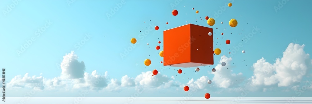 Poster Mesmerizing abstract background composed of dynamic interlocking polygonal shapes in vibrant colors creating a visually striking and contemporary geometric layout design