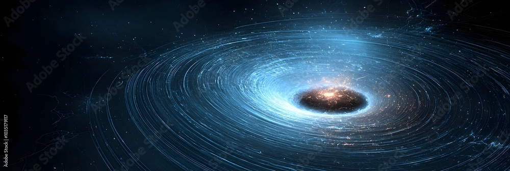 Aufkleber Mesmerizing digital abstract background featuring vibrant plasma energy waves radiating outward from a central focal point in a dynamic futuristic composition