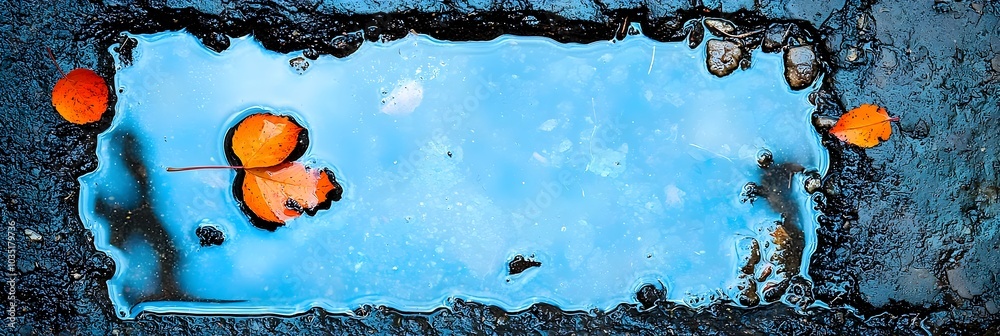 Poster mirrored reflections in a still puddle symbolizing the altered perceptions inner thoughts and intros