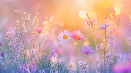 Fototapeta premium Soft Focus Floral Background with Delicate Colors