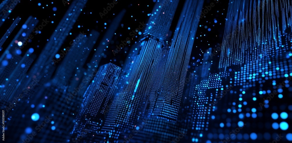 Poster graphite waveforms connected to a high-tech circuit frame. concepts of digital communication and tec