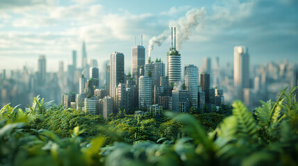 Obraz premium Green city of the future. City of the future. 