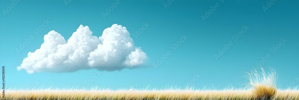 Aufkleber peaceful and calming scene of soft wispy clouds drifting gently across a clear blue sky creating a s