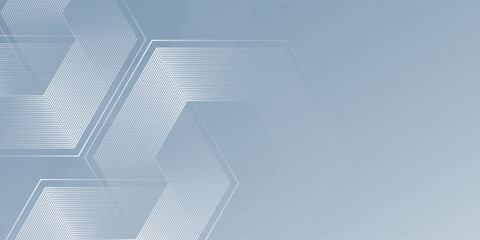 Abstract gray background with gradient color and artistic dynamic hexagon decoration modern