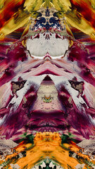 Abstract background art . Ethnic pattern. Mixtures of oil paint. Trendy hand painting canvas. Wall...